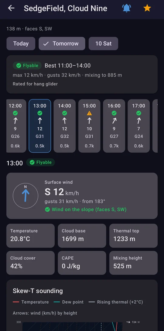 Site forecast